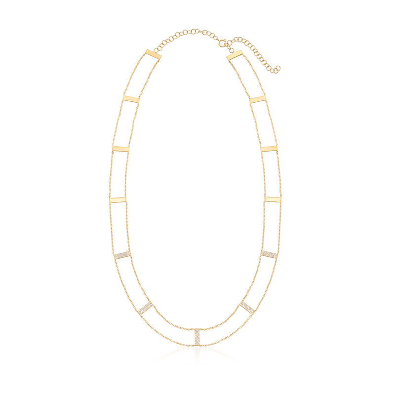 .43 ct. t.w. Diamond Bar Station Necklace in 14kt Yellow Gold image number 2