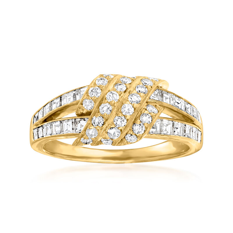 C. 1988 Vintage 1.50 ct. t.w. Diamond Fashion Ring in 18kt Yellow Gold with British Hallmark image number 0