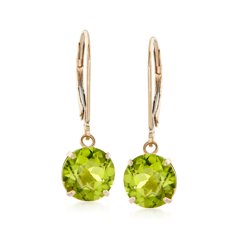 3.90 ct. t.w. Peridot Drop Earrings in 14kt Yellow Gold image number 0