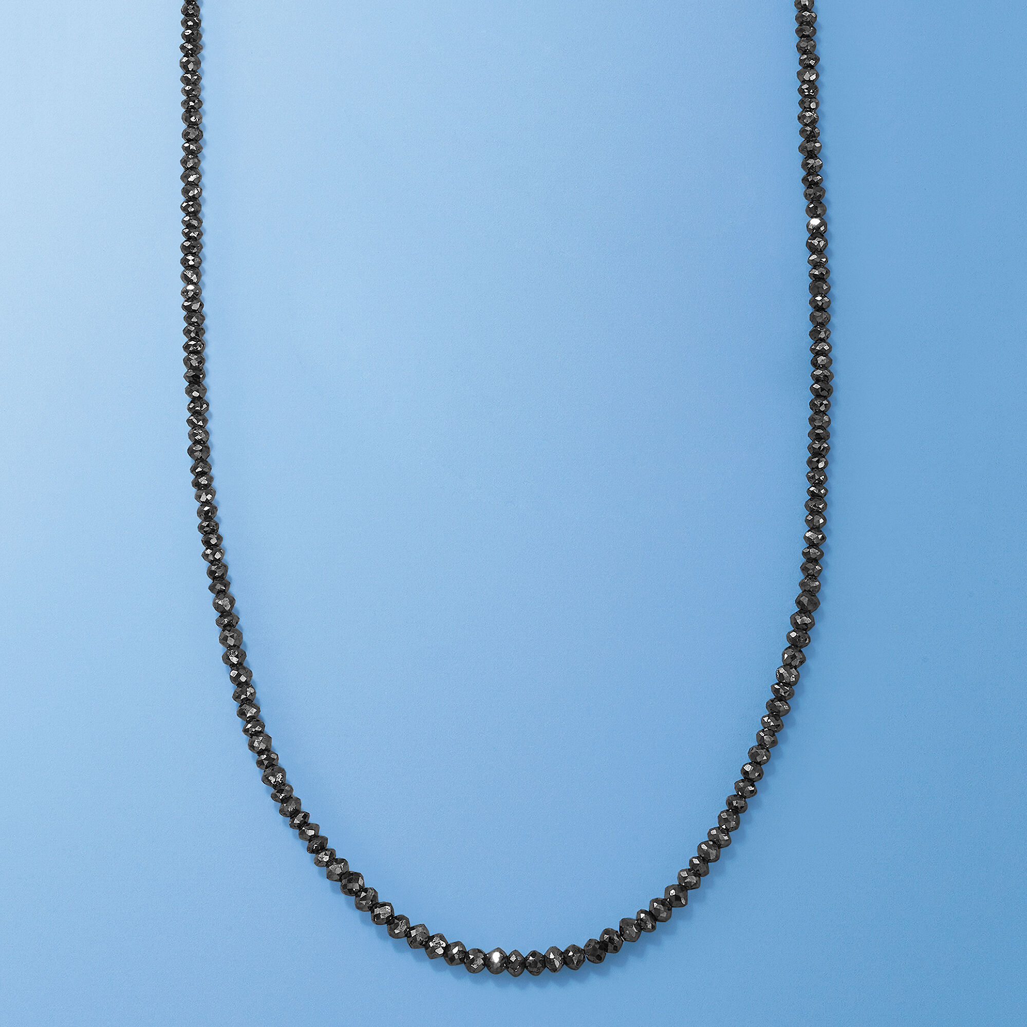 【お得】 Bead Diamond Black t.w. ct. 25.00 Necklace Gold White 14kt with アクセサリー