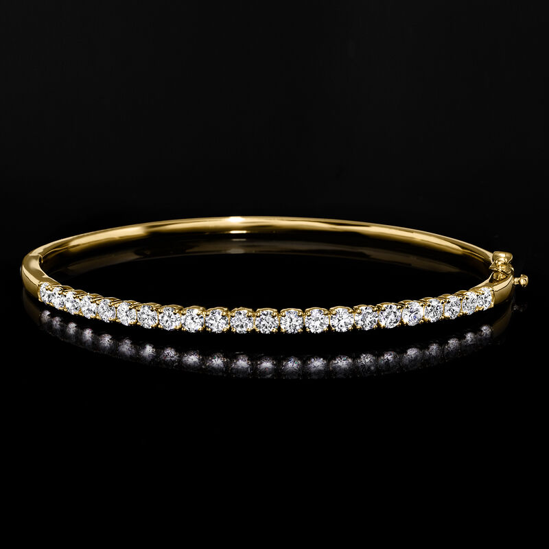 2.00 ct. t.w. Lab-Grown Diamond Bangle Bracelet in 18kt Gold Over Sterling image number 2