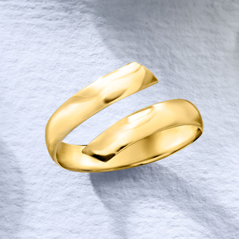 Italian 18kt Yellow Gold Bypass Ring. Size 8 image number 3