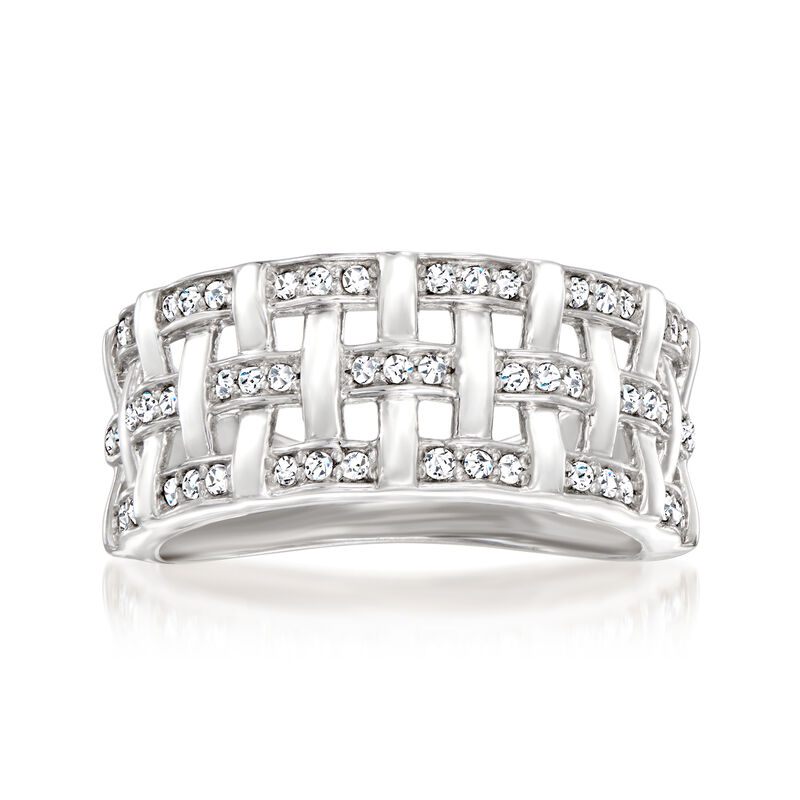 .25 ct. t.w. Diamond Basketweave Ring in Sterling Silver image number 0