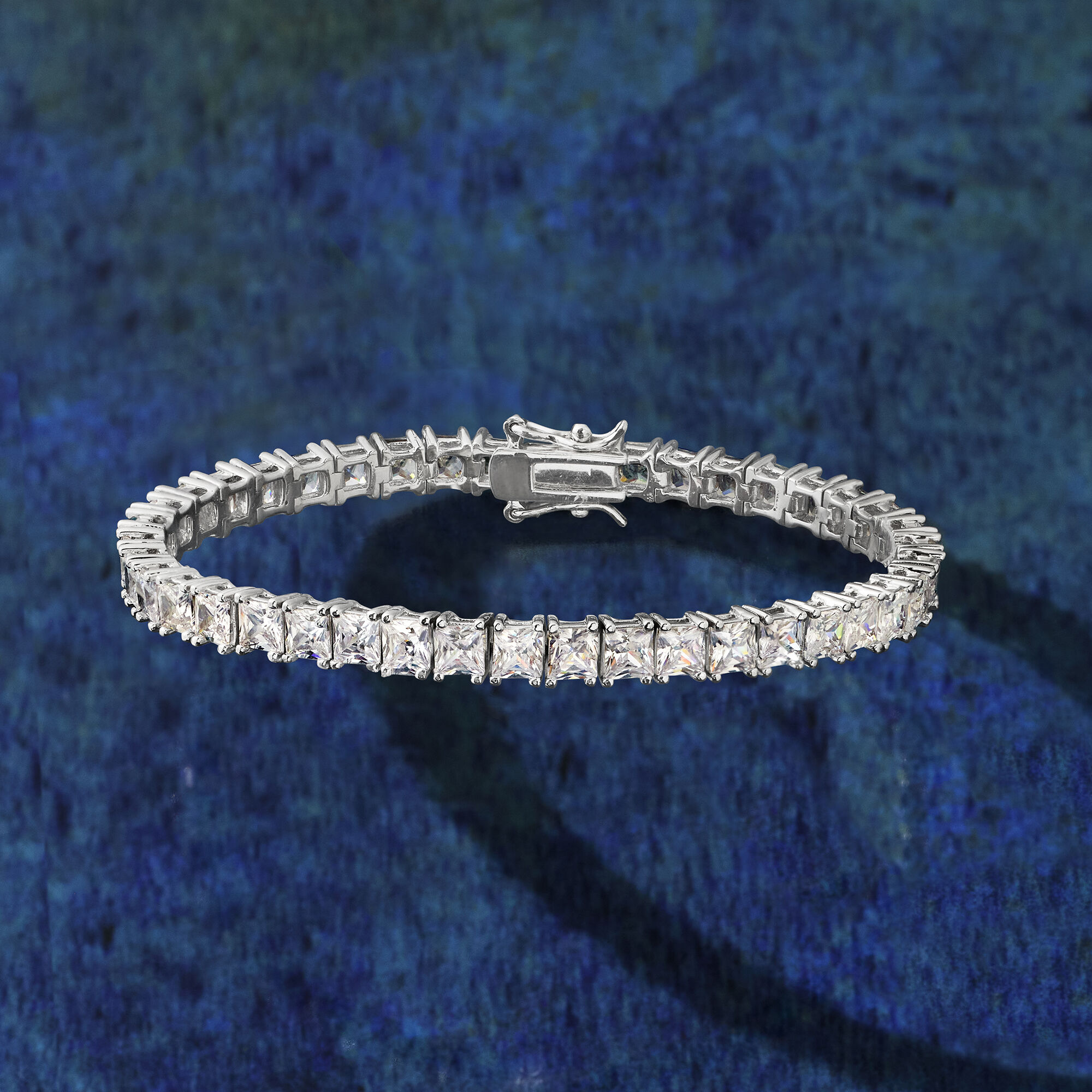 16.00 ct. t.w. Princess Cut CZ Tennis Bracelet in Sterling Silver