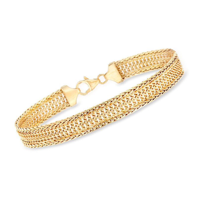 Italian 18kt Yellow Gold Wheat and Infinity-Link Bracelet image number 0