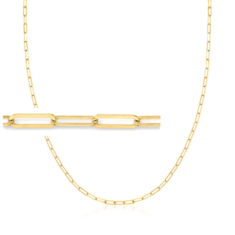 2-In-1 Italian 18kt Gold Over Sterling Paper Clip Link Necklace and Eyeglass Chain. 30&quot; image number 0