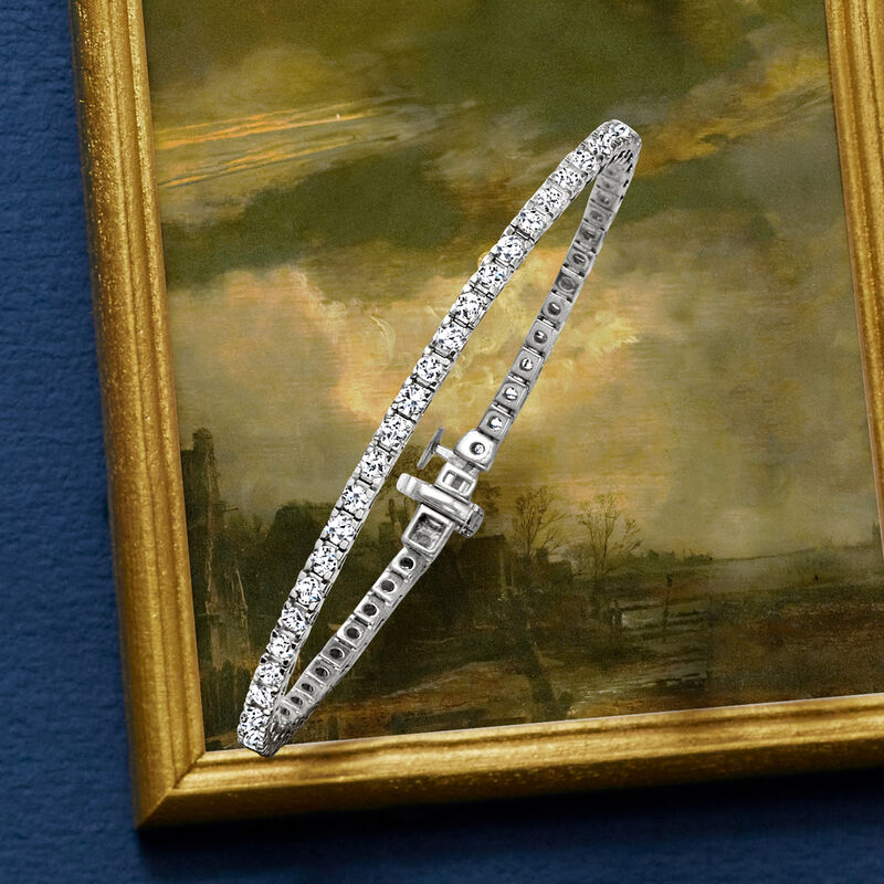 3.00 ct. t.w. Diamond Tennis Bracelet in Sterling Silver image number 4