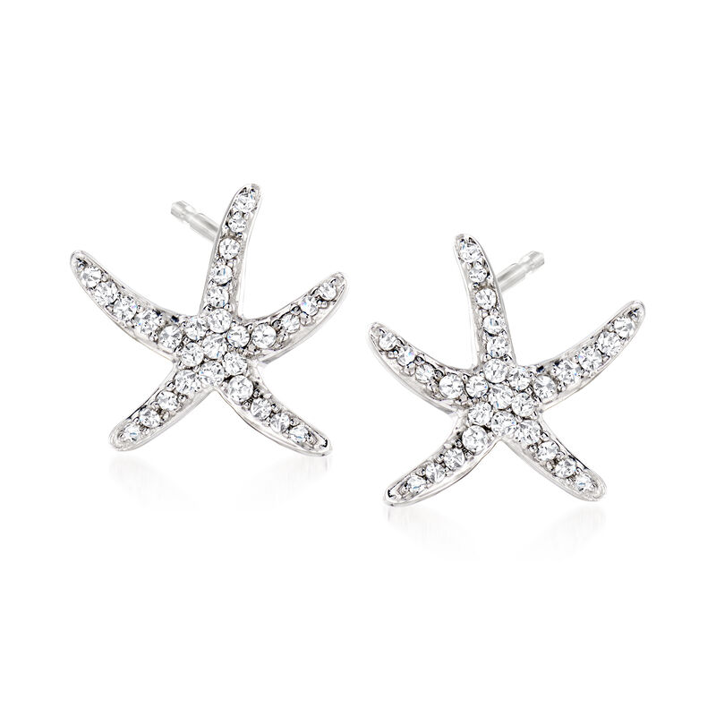 .25 ct. t.w. Diamond Starfish Earrings in Sterling Silver image number 0