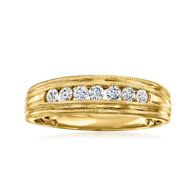 Men's .50 ct. t.w. Diamond Wedding Band in 14kt Yellow Gold