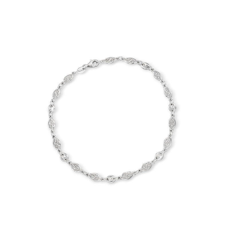 7-7.5mm Cultured Pearl and Sterling Silver Jewelry Set: Two Anklets. 10&quot; image number 4