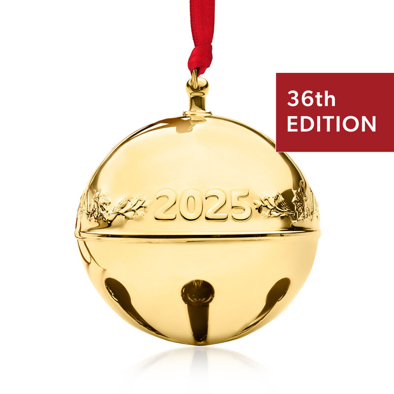 Wallace 2025 Annual Gold Plate Sleigh Bell Ornament - 36th Edition  image number 0
