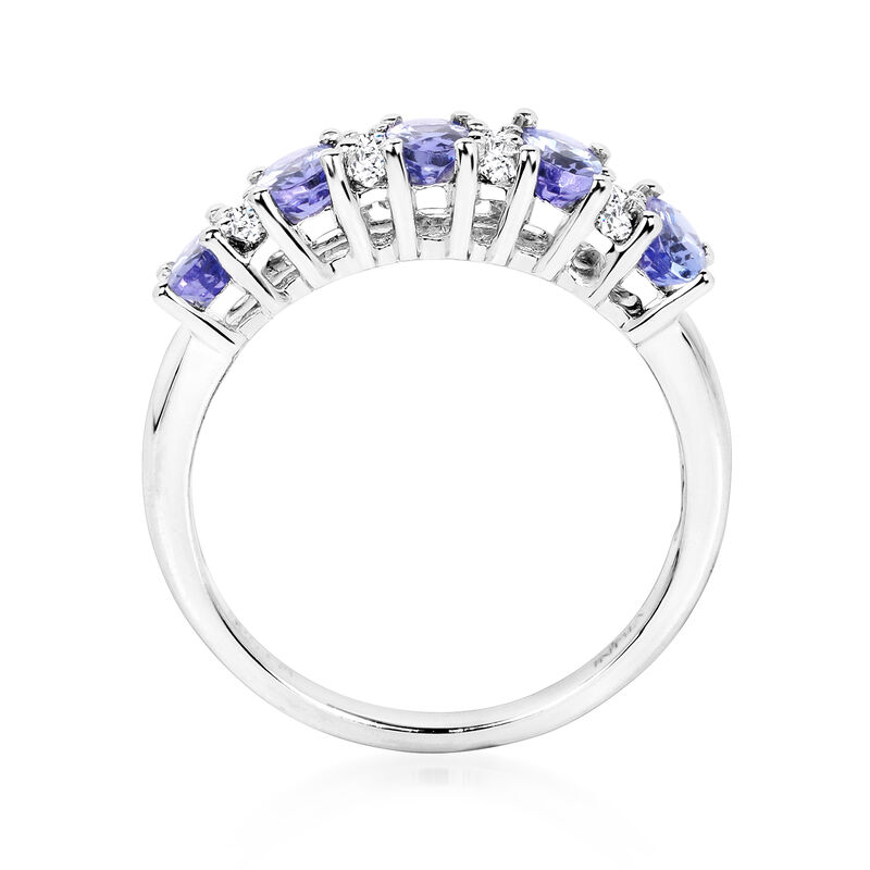 1.00 ct. t.w. Tanzanite and .20 ct. t.w. White Topaz Ring in Sterling Silver. Size 5 image number 2