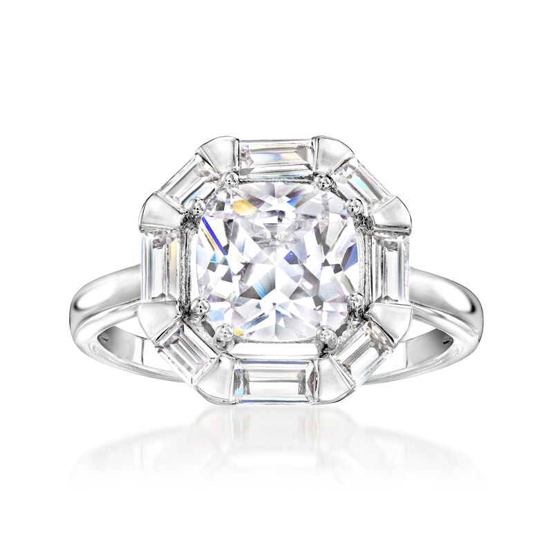 Sterling Silver-Plated Ring with 2.40 ct. t.w. CZs image number 0