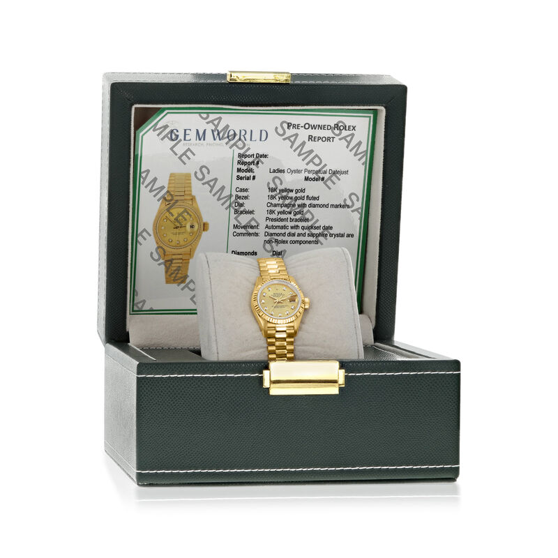 Pre-Owned Rolex Datejust Women's 26mm Automatic 18kt Yellow Gold Watch  image number 2