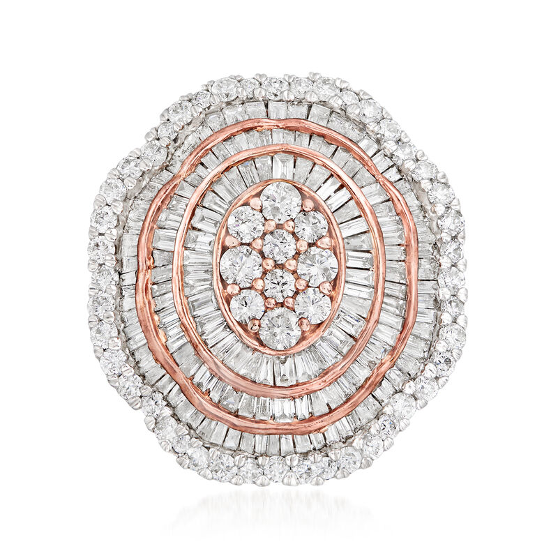 3.50 ct. t.w. Diamond Scalloped Ring in 14kt Two-Tone Gold image number 0