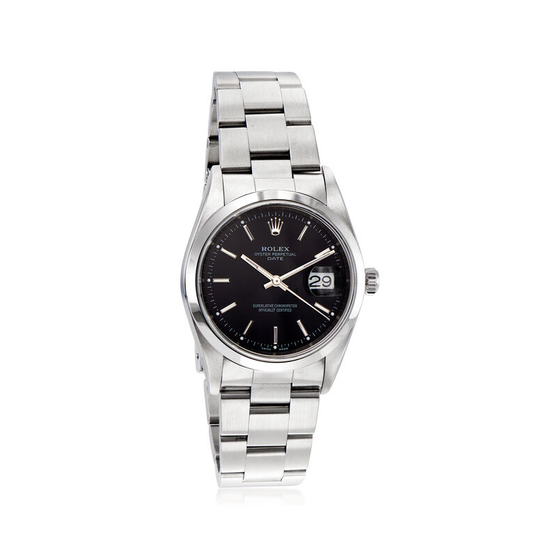 Pre-Owned Rolex Date Men's 34mm Automatic Stainless Steel Watch image number 0