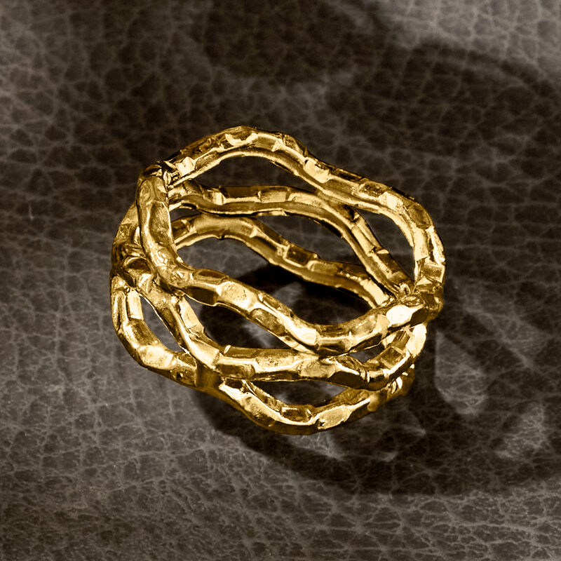 14kt Yellow Gold Wavy Open-Space Ring image number 3