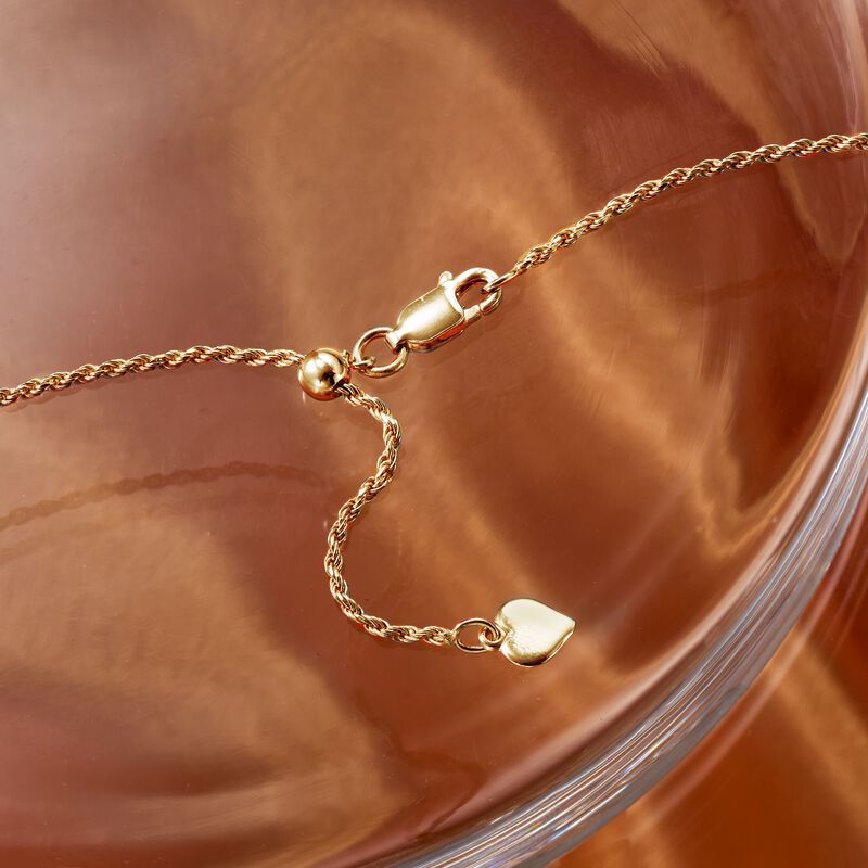 Italian 1.5mm 18kt Gold Over Sterling Adjustable Rope-Chain Necklace  image number 4