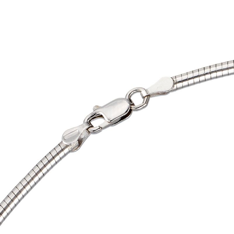 1.05 ct. t.w. CZ Sliding Heart Omega Necklace in Sterling Silver. 16&quot; image number 2