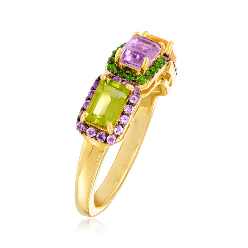 2.10 ct. t.w. Multi-Gemstone Ring in 18kt Gold Over Sterling image number 1