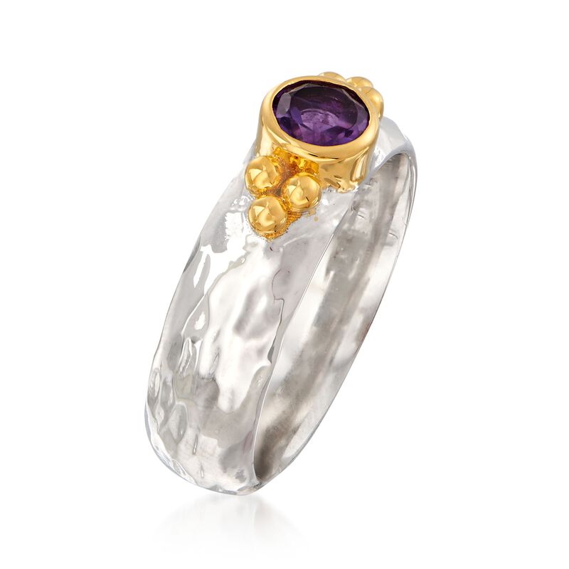 .40 Carat Amethyst Ring in Two-Tone Sterling Silver image number 2