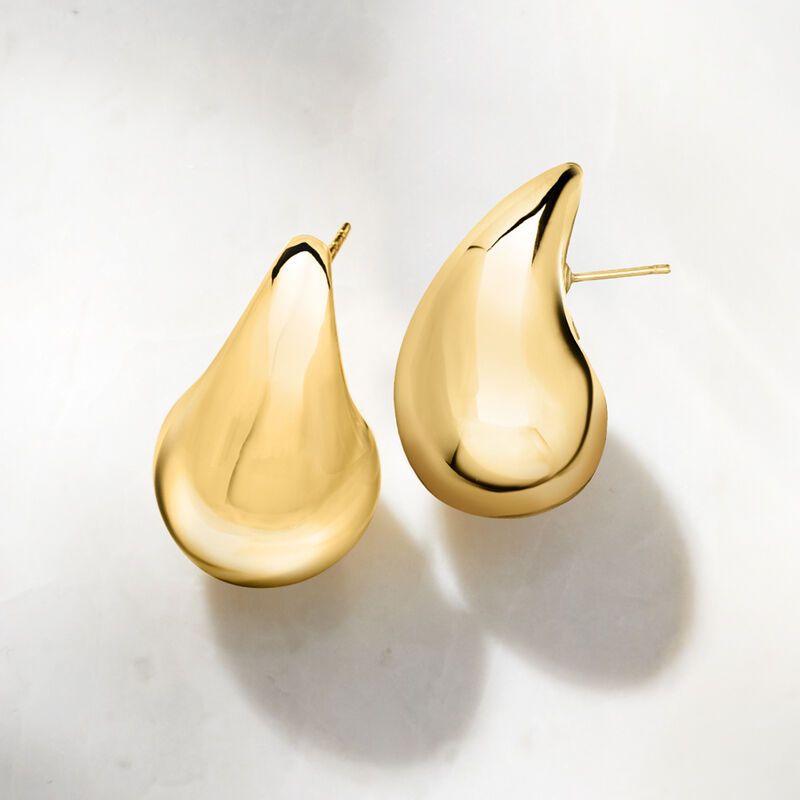 14kt Yellow Gold Large Teardrop Earrings image number 3