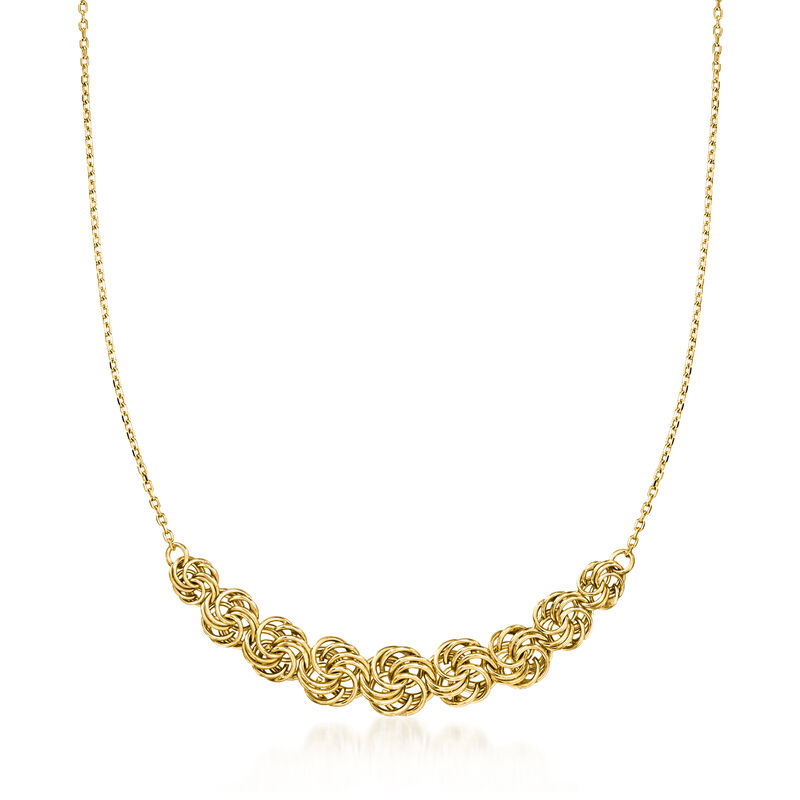 14kt Yellow Gold-Plated Rosette-Link Necklace image number 0