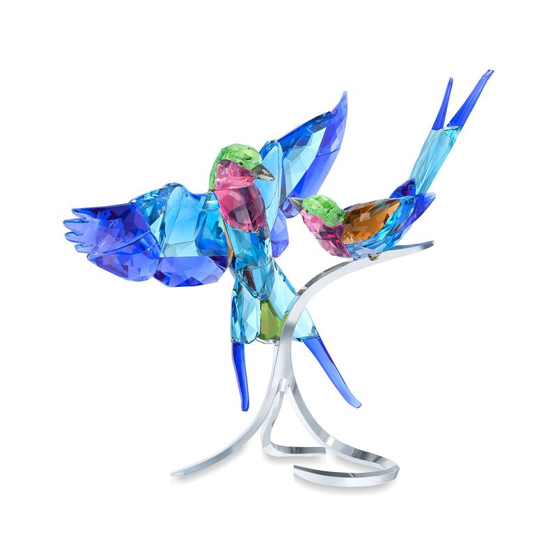 Swarovski Crystal &quot;Lilac-Breasted Rollers&quot; Multicolored Crystal Figurine with Silvertone Base image number 0