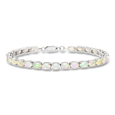 Ethiopian Opal Tennis Bracelet in Sterling Silver