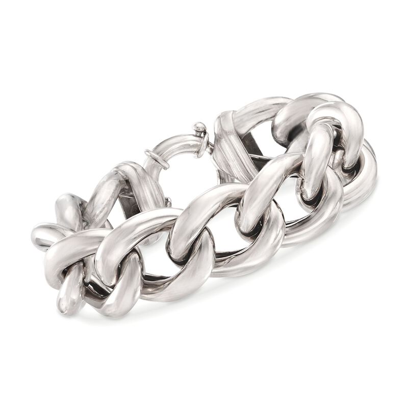 Italian Sterling Silver Curb-Link Bracelet image number 0