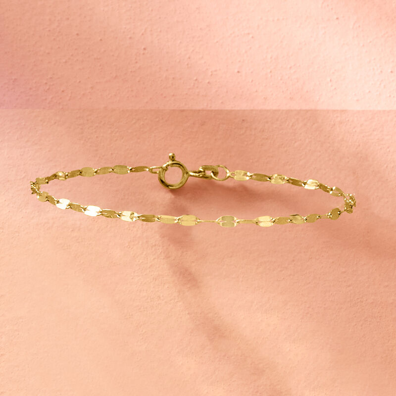 Italian 2.25mm 14kt Yellow Gold Lumachina-Chain Bracelet image number 3