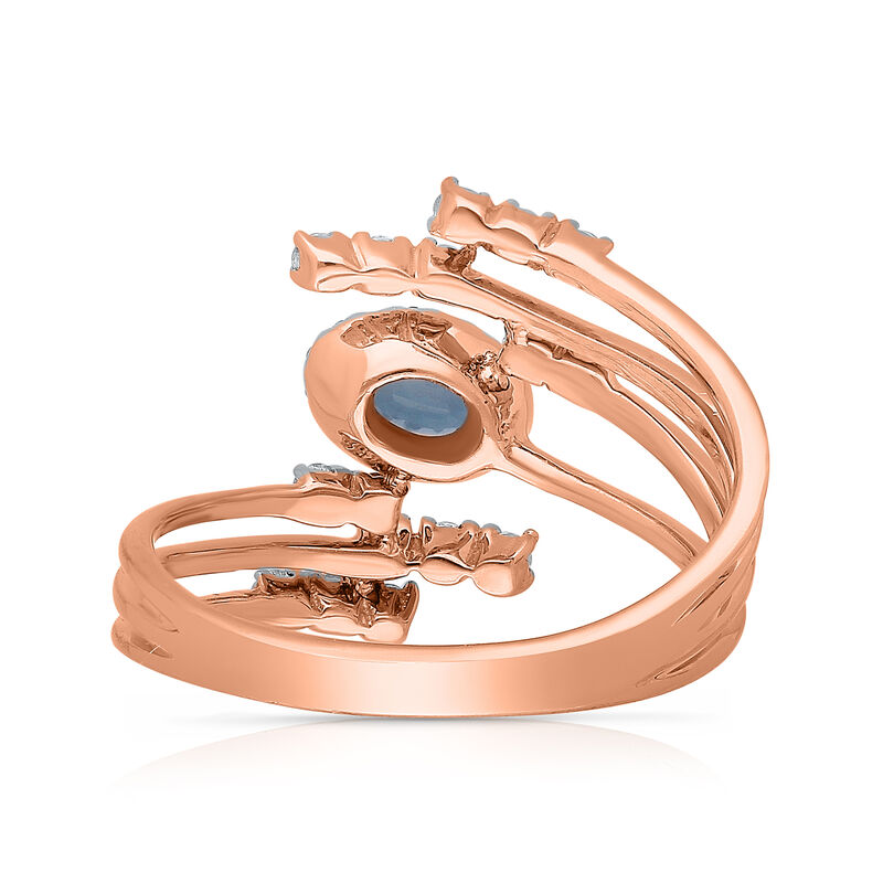.10 Carat Tanzanite and .32 ct. t.w. Diamond Ring in 14kt Rose Gold image number 6