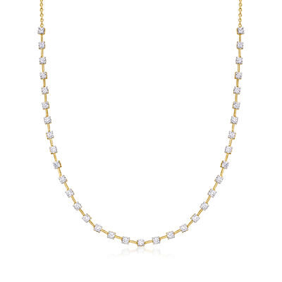 3.00 ct. t.w. Lab-Grown Diamond Necklace in 18kt Gold Over Sterling