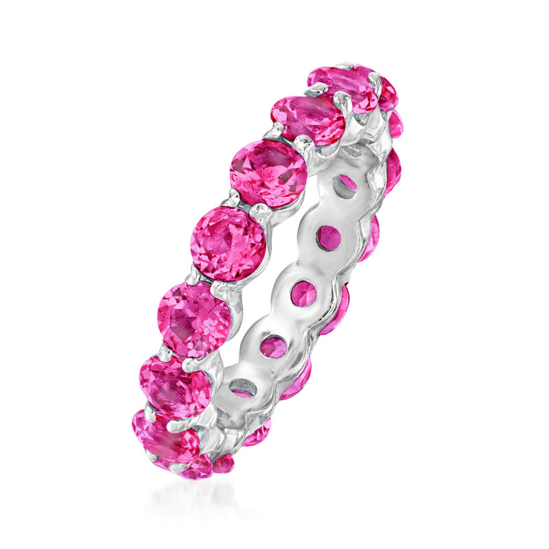 4.50 ct. t.w. Pink Topaz Eternity Band in Sterling Silver image number 2