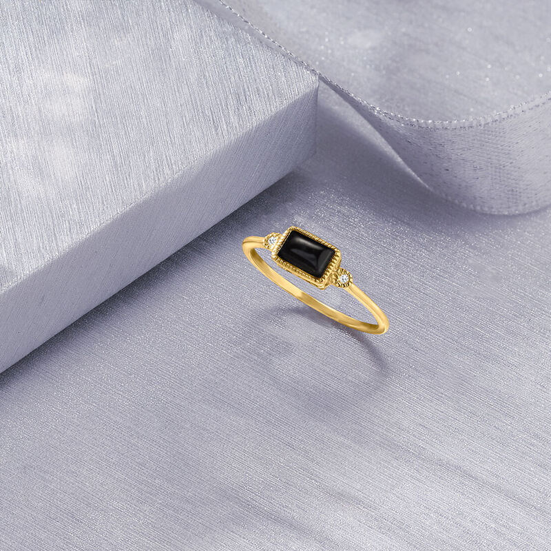 Black Onyx Ring in 14kt Yellow Gold image number 3