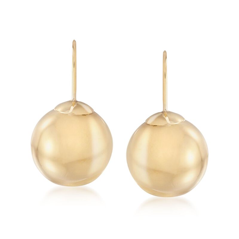 Italian 13mm 18kt Yellow Gold Sphere Earrings  image number 0