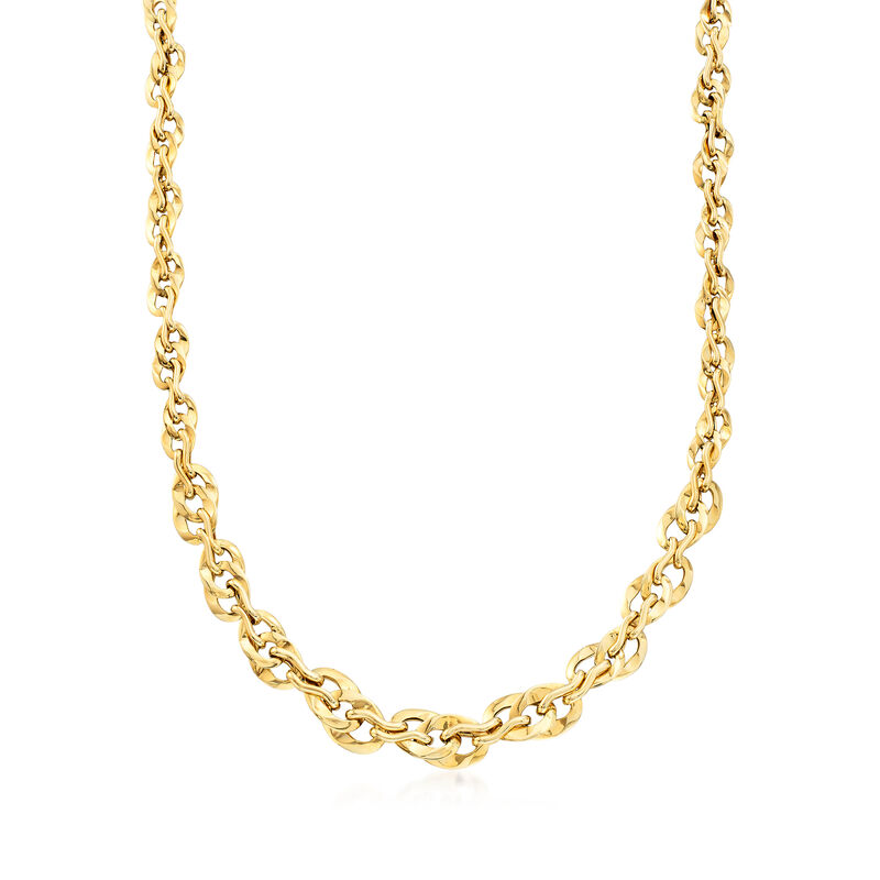 Italian 14kt Yellow Gold Graduated Link Necklace image number 0