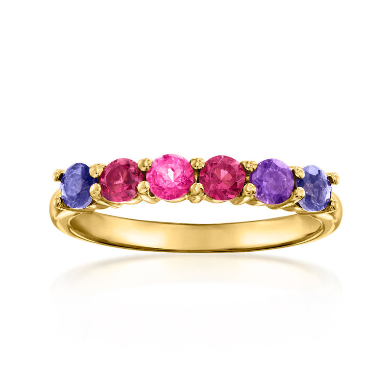.47 ct. t.w. Multi-Gemstone Gradient Ring in 18kt Gold Over Sterling image number 0
