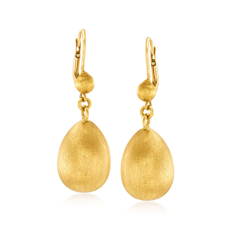 C. 1970 Vintage 14kt and 18kt Yellow Gold Teardrop Earrings image number 0