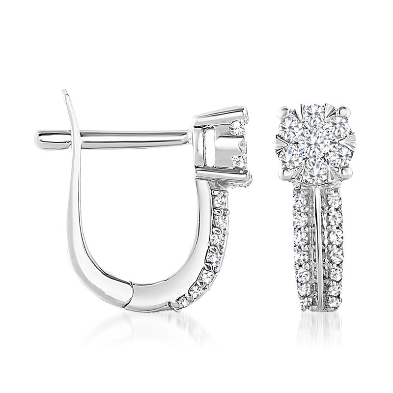 .50 ct. t.w. Diamond Curved Earrings in 14kt White Gold image number 1