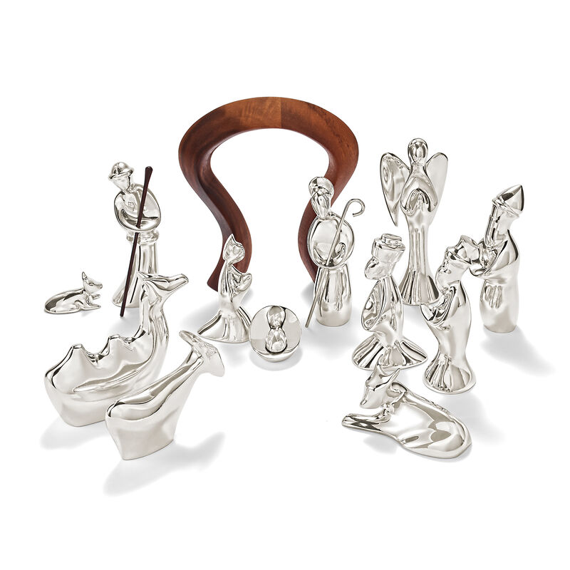 Nambe Holiday 13-Piece Miniature Nativity Set image number 0