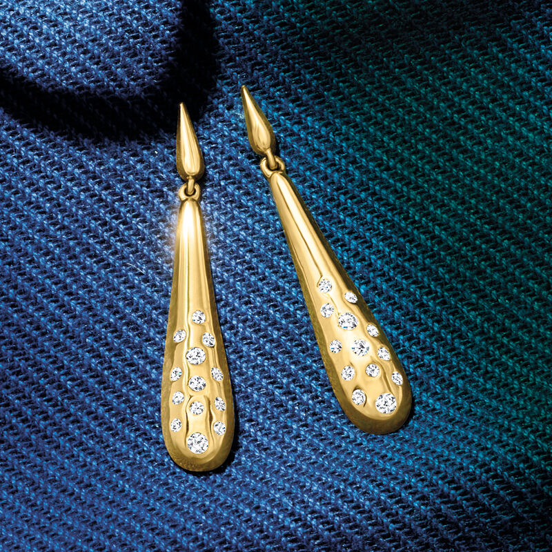 .25 ct. t.w. Diamond Long Drop Earrings in 18kt Yellow Gold image number 2