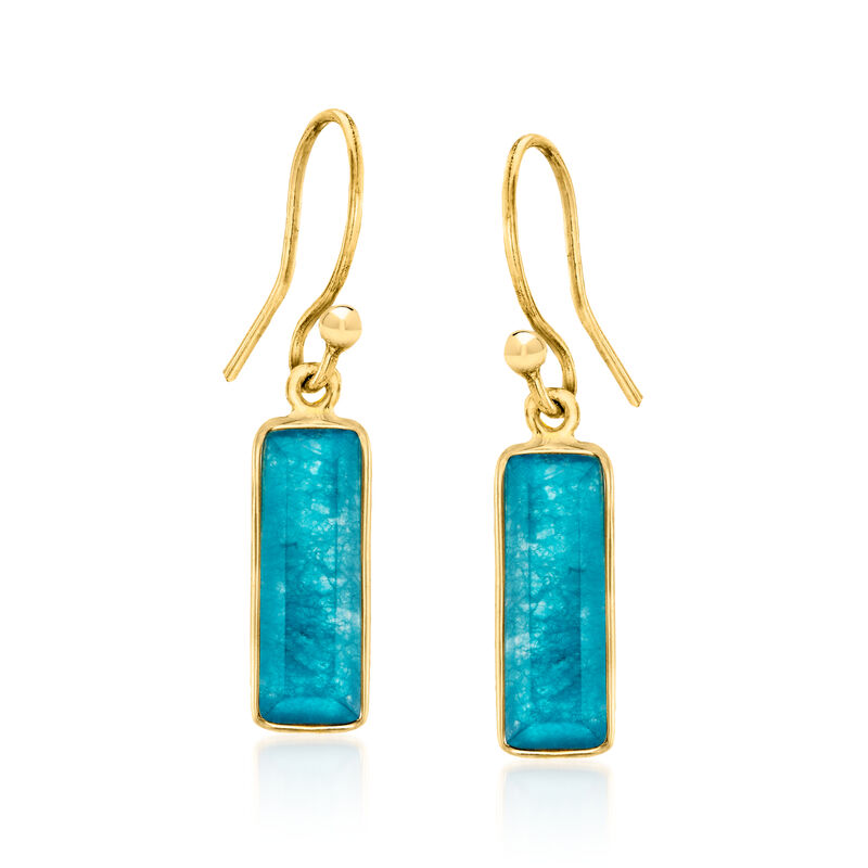 Turquoise and Multicolored Quartz Jewelry Set: Three Pairs of Drop Earrings in 18kt Gold Over Sterling  image number 4
