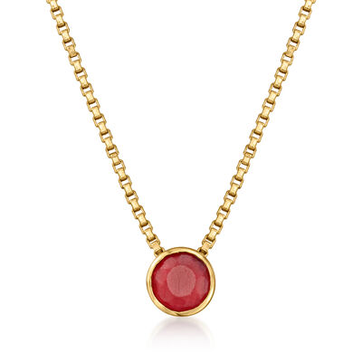 .60 Carat Ruby Necklace in 18kt Gold Over Sterling