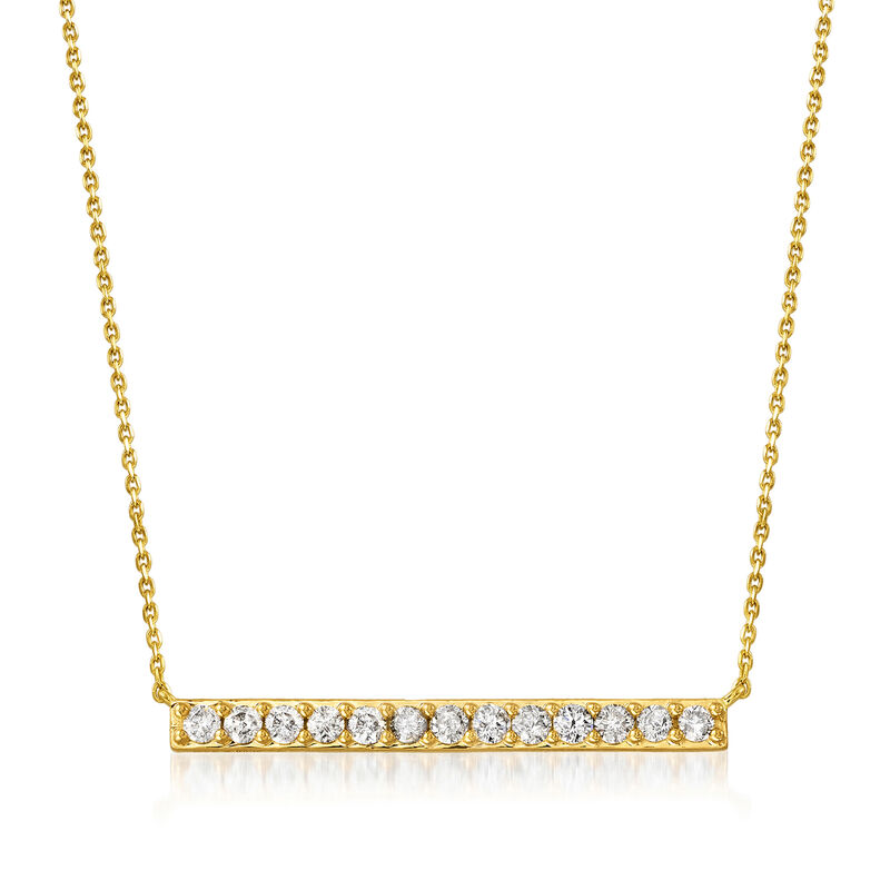 1.00 ct. t.w. Diamond Bar Necklace in 18kt Gold Over Sterling image number 0