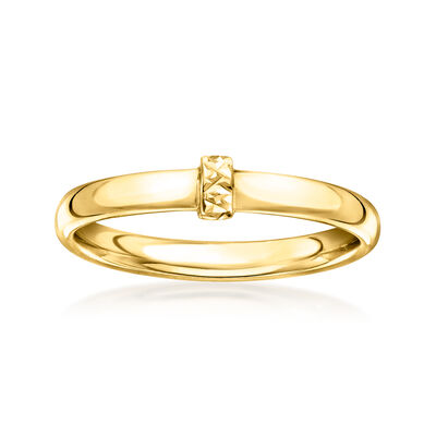 Italian 10kt Yellow Gold Diamond-Cut Station Ring