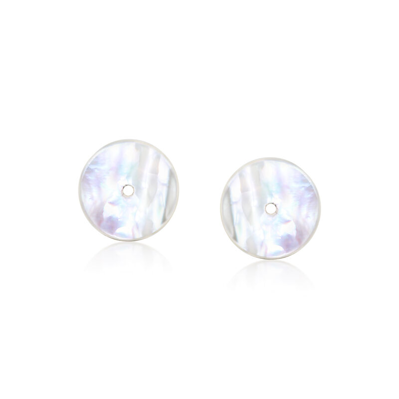 Onyx, Mother-of-Pearl and 10kt Yellow Gold Jewelry Set: Heart Stud Earrings with Two Pairs of Interchangeable Discs  image number 6