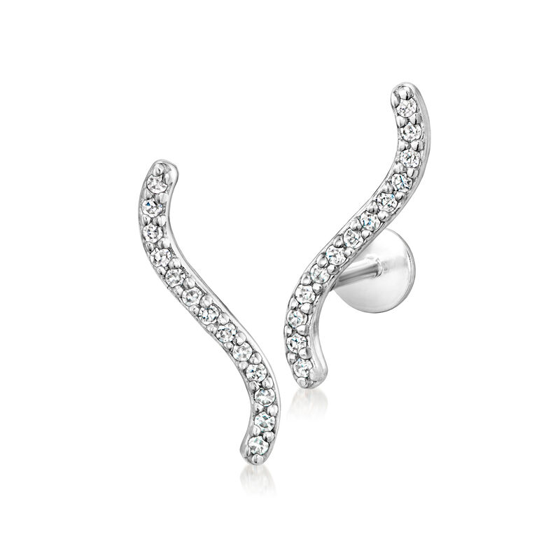 .10 ct. t.w. Diamond Curved Ear Climbers in Sterling Silver image number 0