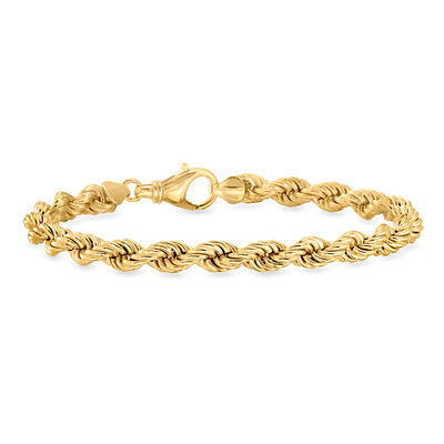 14kt Yellow Gold-Plated Rope-Chain Bracelet
