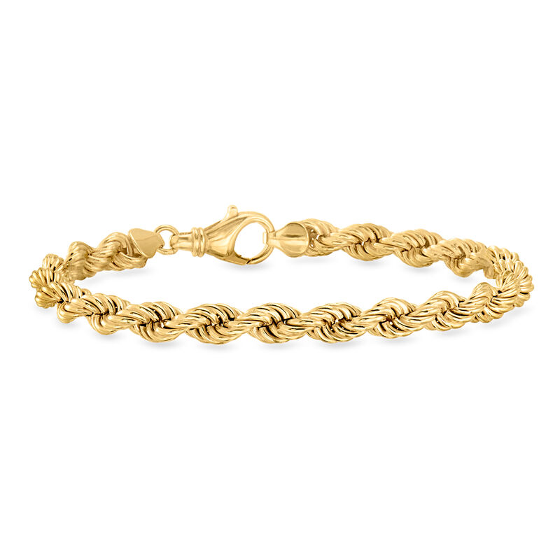 14kt Yellow Gold-Plated Rope-Chain Bracelet image number 0